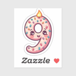 9.º Pegatina de cumpleaños