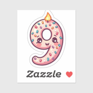 9.º Pegatina de cumpleaños
