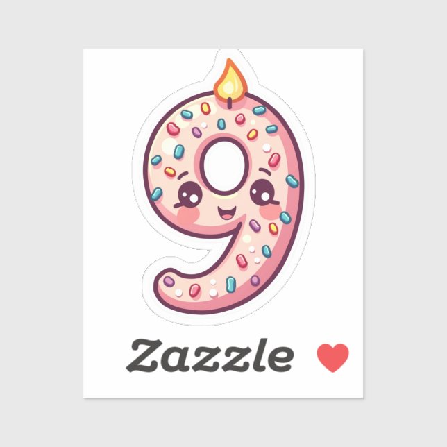 9.º Pegatina de cumpleaños (Hoja)