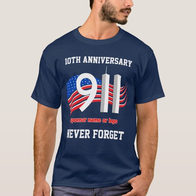 9/11 - 11 de septiembre - camisetas patrocinadas (Anverso)