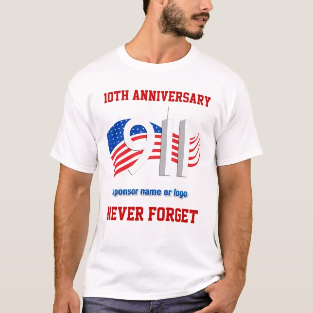9/11 - 11 de septiembre - NY patrocinó camisetas (Anverso)