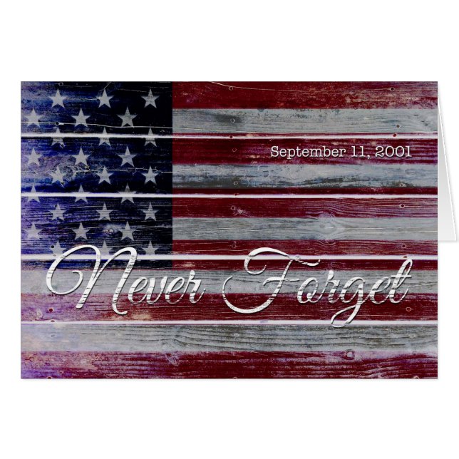 9-11 el día del patriota, nunca olvida, bandera (Anverso (Horizontal))