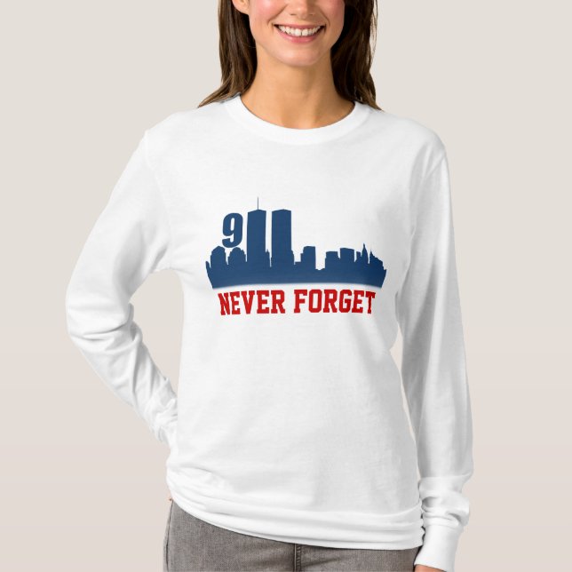 9/11 WTC - Nunca olvide las camisetas (Anverso)