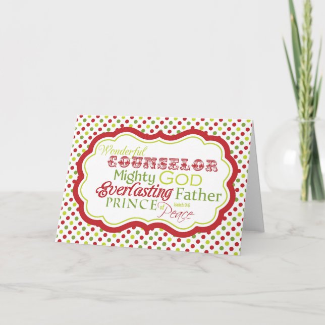 9:6 de Tarjeta-Isaías del navidad del verso de la (Anverso)