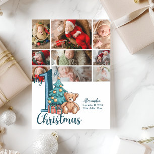 9 Foto Blue Teddy Baby Primer Navidad