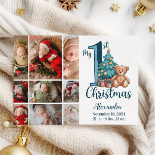 9 Foto Blue Teddy Baby Primer Navidad