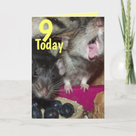 9 hoy ratas bebé Tarjetas de felicitación de cumpl