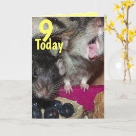9 hoy ratas bebé Tarjetas de felicitación de cumpl