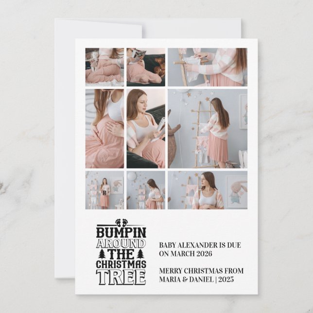 9 Invitación de embarazo en árbol de Navidad (Anverso)