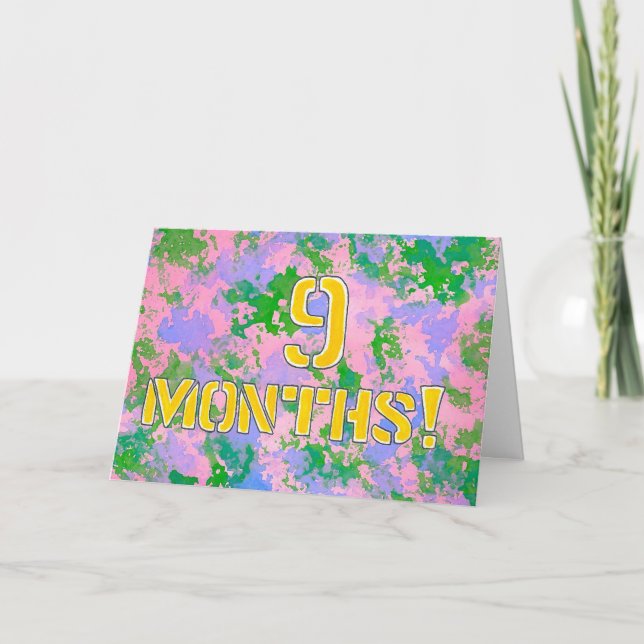 9 meses tarjeta de cumpleaños/del aniversario de (Anverso)