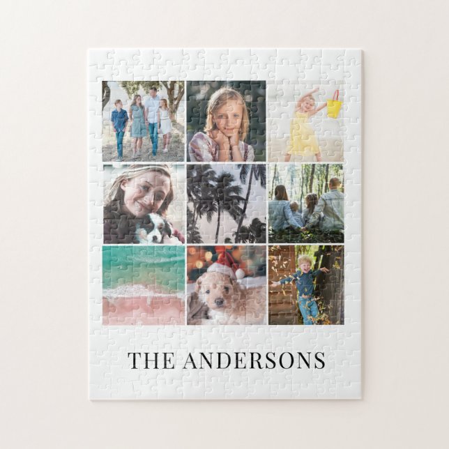 9 Rompecabezas blanco Collage de fotos (Vertical)