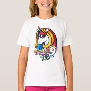9no Camiseta del unicornio del cumpleaños para la