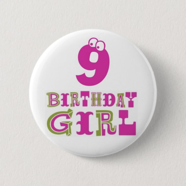 9no Insignia del botón del chica del cumpleaños (Anverso)