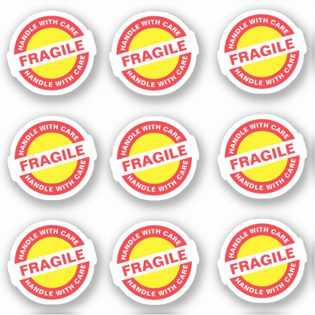 9PCS Etiquetas Frágiles para Comercio Electrónico (Anverso)