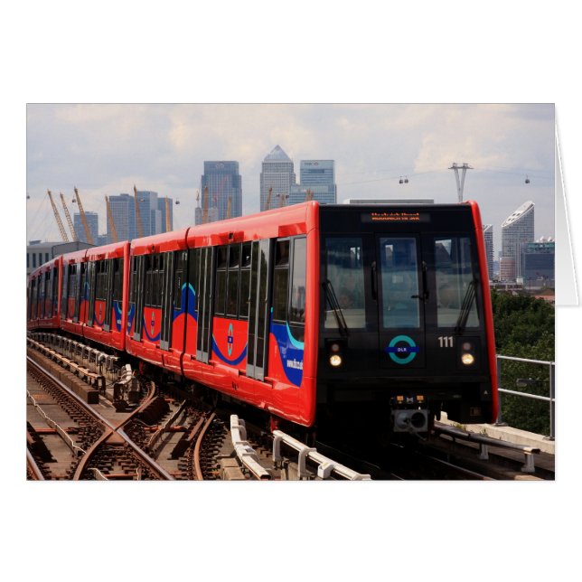 A006_01: Tren de Londres DLR al poster de Woolwich (Anverso (Horizontal))