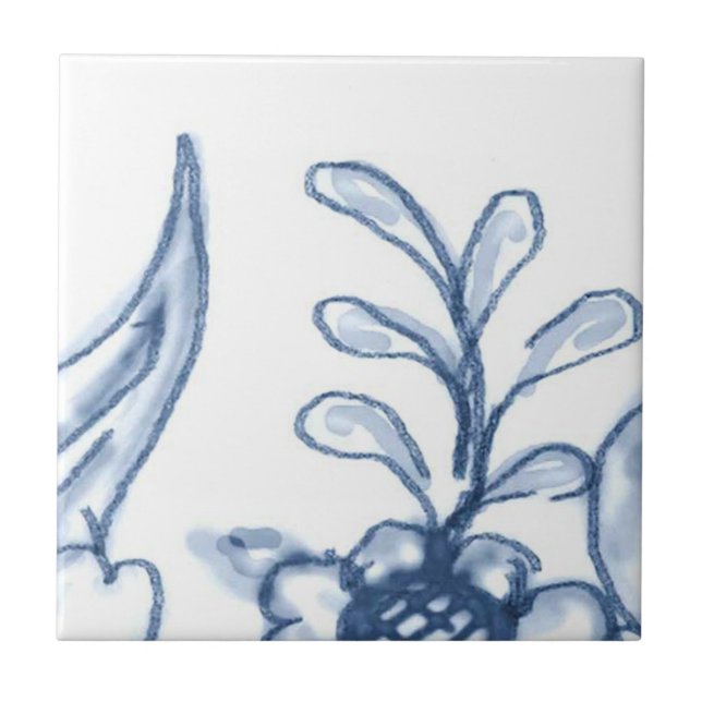 A4 - Teja mural de la cesta de Delft - A4 (Frente)