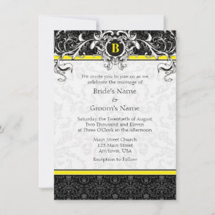 A6 Invitaciones a una boda en un monograma de Dama