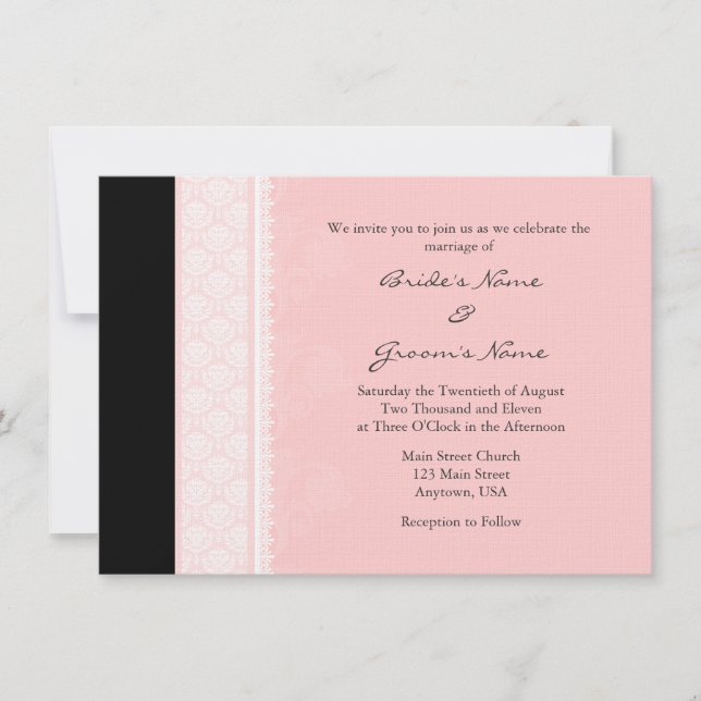 A6 Invitaciones de matrimonio para damasco de un l (Anverso)