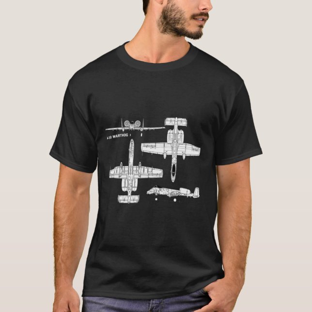 A-10 Camiseta de aviones militares Warthog (Anverso)