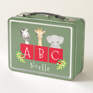 A, B, C Zoo Animals Metalizado Lunchbox