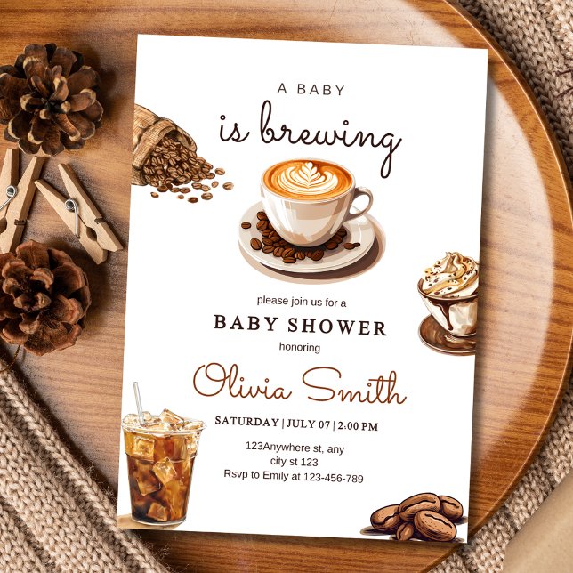 A Baby Is Brewing Baby Shower, Invitación para Bab (Subido por el creador)