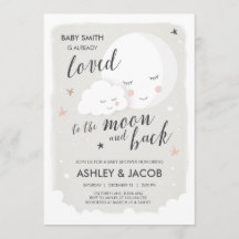 A Baby Shower le encantó la invitación de la luna 