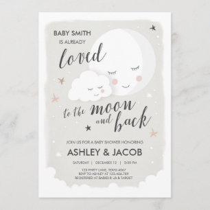 A Baby Shower le encantó la invitación de la luna 