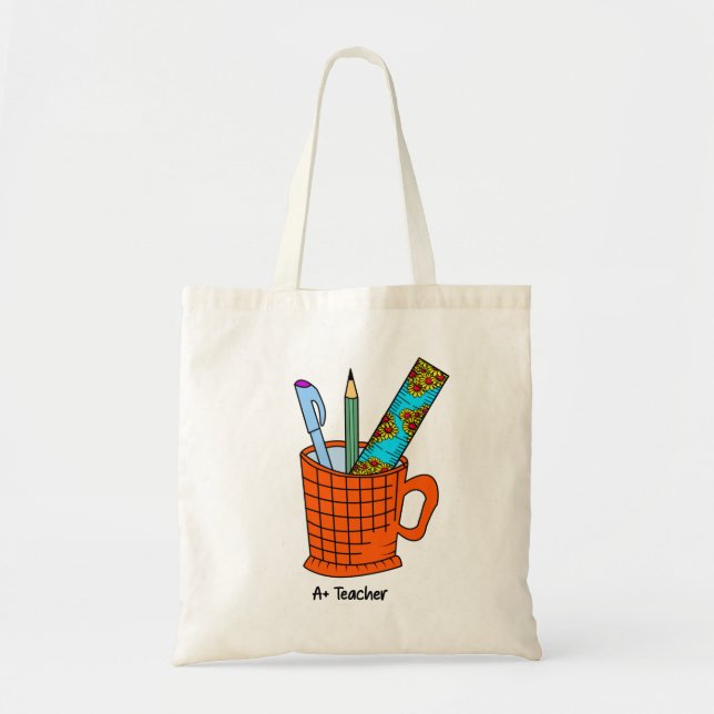 A + Bolsa De Tote Para Maestros | Regalo de agrade (Frente)
