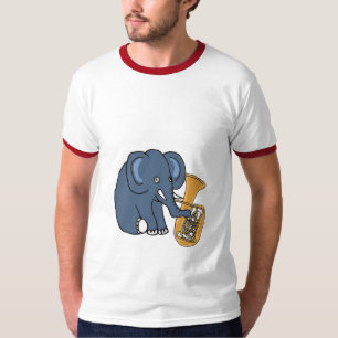 A.C. elefante que juega una camisa de la tuba