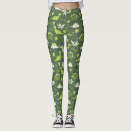 A con leggings de dinosaurios