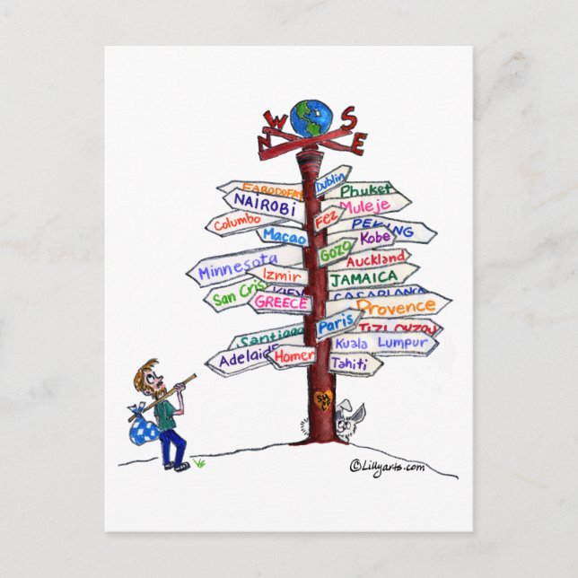 ¿A Dónde Ir? Personalizable de postales para Rótul (Anverso)
