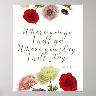 A donde vayas iré el arte de verso de la Biblia de