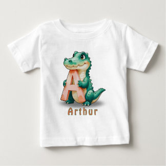 A es para Cocodrilo – Camiseta de bebé personaliza