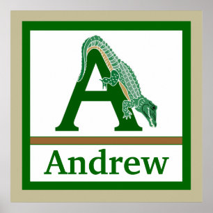 A es para el lagarto y el arte de la pared de nomb