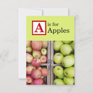 A es para manzanas tarjetas de notas de bloques de