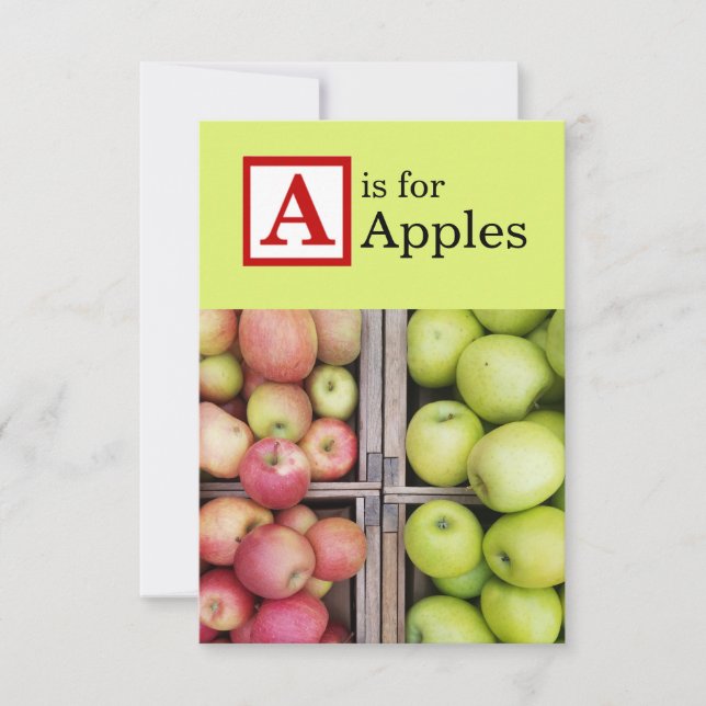 A es para manzanas tarjetas de notas de bloques de (Anverso)