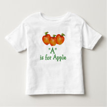 A está para Apple aprende deletrear la camiseta