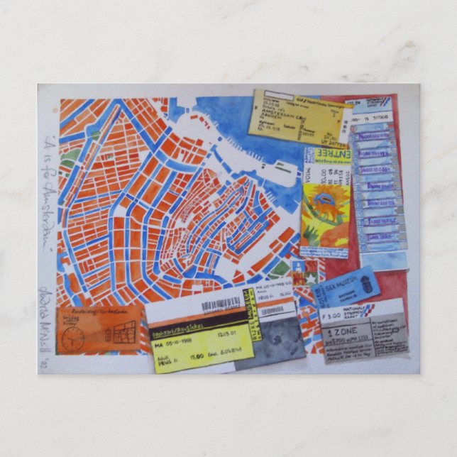 A está para la postal de Amsterdam (Anverso)
