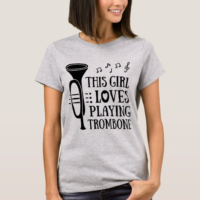 A este Chica le encanta jugar a trombón - camiseta (Anverso)