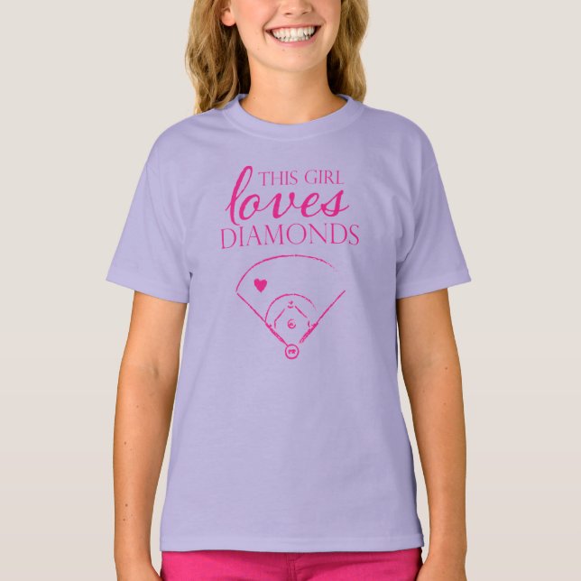 A este Chica le encanta la camiseta de béisbol/sof (Anverso)