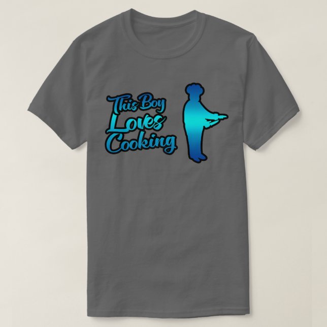 A este chico le encanta cocinar una camiseta (Diseño del anverso)