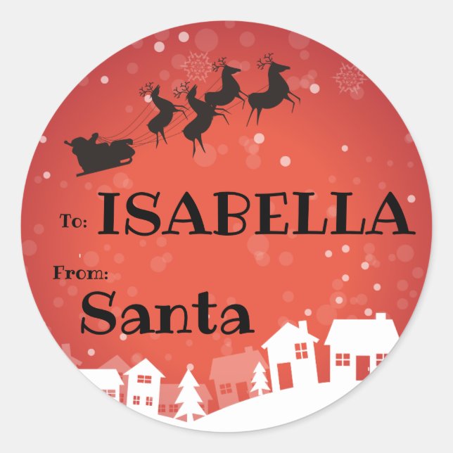 A Hijo De La Etiqueta De Regalo De SANTA Nombre La (Anverso)
