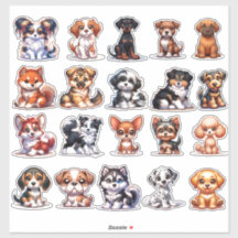 A.I. Pegatinas de Cachorros