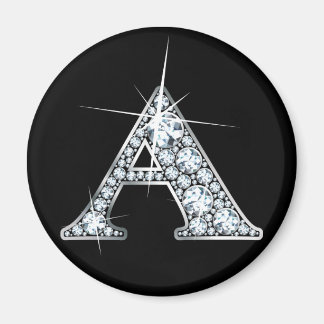 "A" Imán De Impresión De Bling De Diamantes