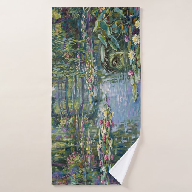 A kappa has been added to Claude Monet's "Water Li (Toalla de baño)