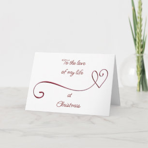 A LA "AMOR DE MI VIDA" en tarjeta de "NAVIDAD"