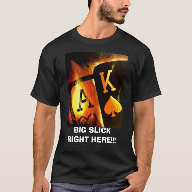 A LA DERECHA AQUÍ CAMISETA PULIDA GRANDE DEL PÓKER (Anverso)