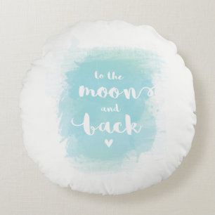 "A la luna" caligrafía azul almohada acuarela