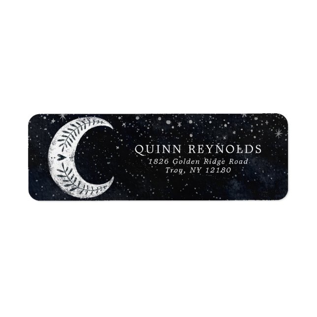 A la luna | Etiqueta de dirección de devolución (Frente)