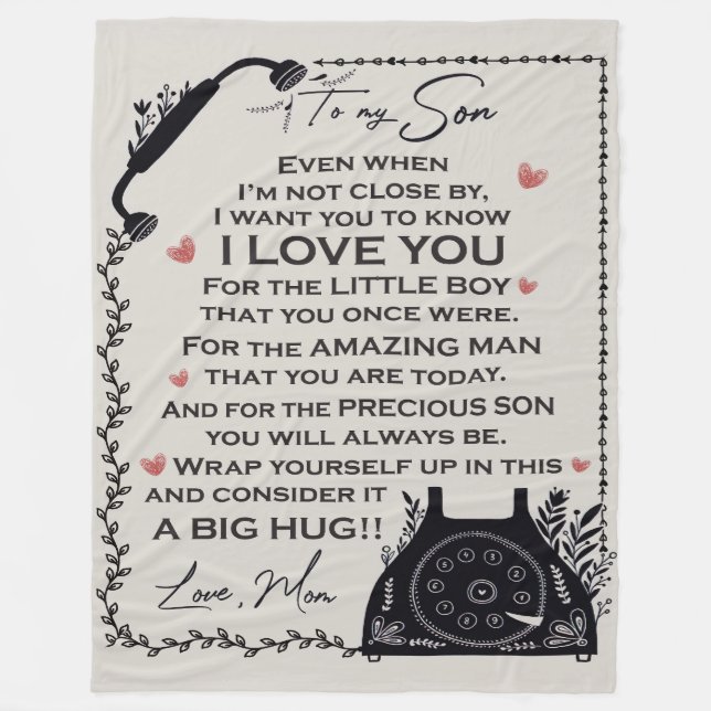 A la manta de mi hijo, regalo para el hijo (Anverso)